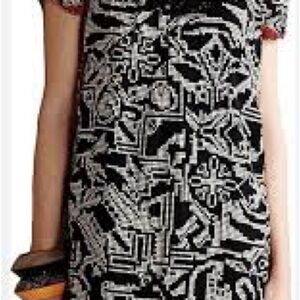 Floreat Black and White Midi Dress